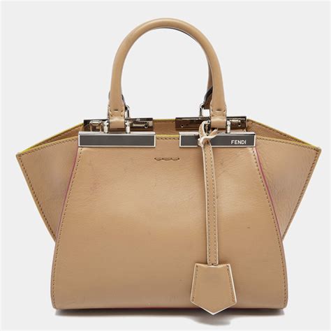 fendi 3jours leather tote|fendi checkerboard handbag.